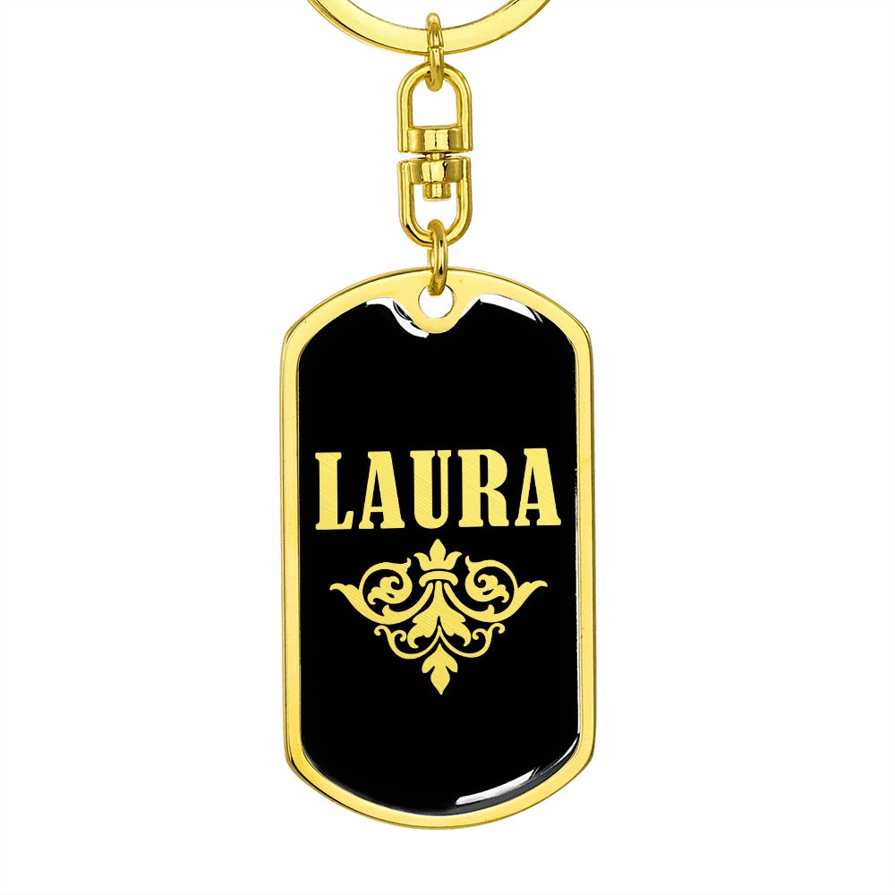 Laura v02a - Luxury Dog Tag Keychain