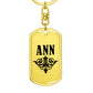 Ann v01a - Luxury Dog Tag Keychain