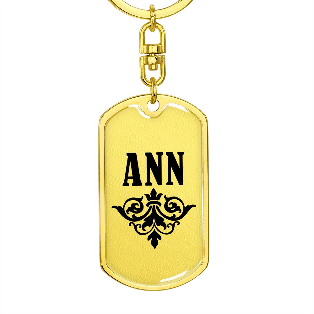 Ann v01a - Luxury Dog Tag Keychain