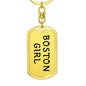 Boston Girl v4 - Luxury Dog Tag Keychain
