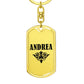 Andrea v01a - Luxury Dog Tag Keychain