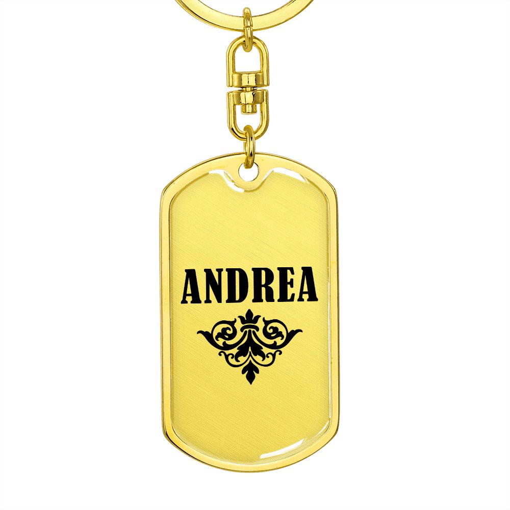 Andrea v01a - Luxury Dog Tag Keychain