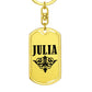 Julia v01a - Luxury Dog Tag Keychain