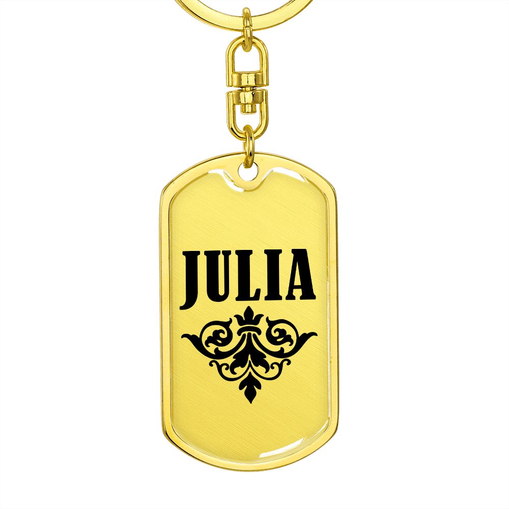 Julia v01a - Luxury Dog Tag Keychain