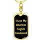 Love My American English Coonhound v5 - Luxury Dog Tag Keychain