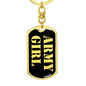 Army Girl v2 - Luxury Dog Tag Keychain