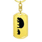 Mama Hippo With 1 Calf - Luxury Dog Tag Keychain