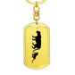 Mama Lioness With 1 Cub - Luxury Dog Tag Keychain