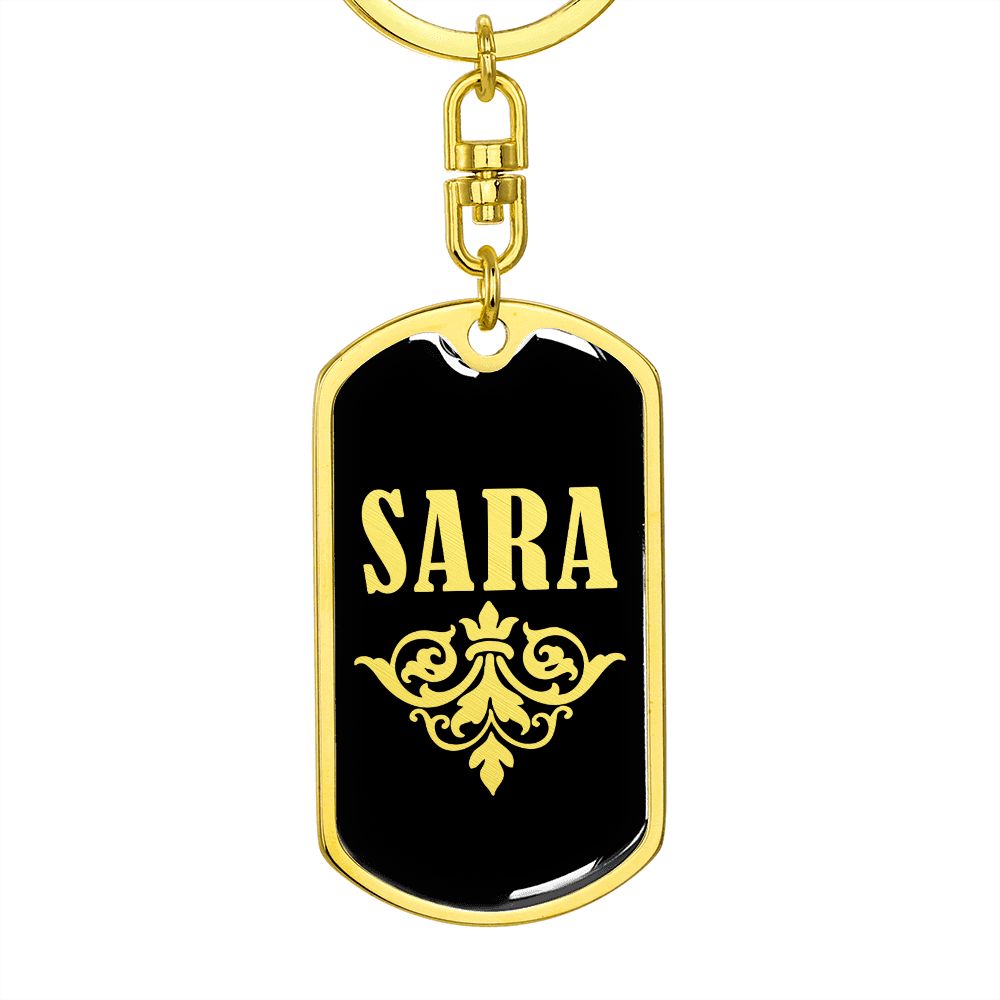 Sara v02a - Luxury Dog Tag Keychain