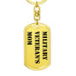 Military Veteran's Mom - Luxury Dog Tag Keychain