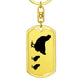 Mama Chicken With 2 Chicks - Luxury Dog Tag Keychain