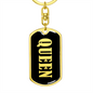 Queen v02 - Luxury Dog Tag Keychain