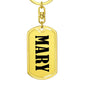 Mary v01 - Luxury Dog Tag Keychain