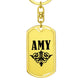 Amy v01a - Luxury Dog Tag Keychain