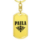 Paula v01a - Luxury Dog Tag Keychain