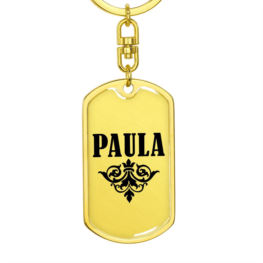 Paula v01a - Luxury Dog Tag Keychain
