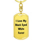 Love My Black Eyed White Ferret - Luxury Dog Tag Keychain