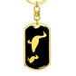 Mama Duck With 1 Duckling v2 - Luxury Dog Tag Keychain
