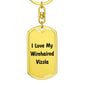 Love My Wirehaired Vizsla v4 - Luxury Dog Tag Keychain