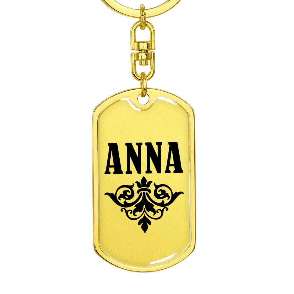Anna v01a - Luxury Dog Tag Keychain