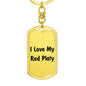 Love My Red Platy - Luxury Dog Tag Keychain
