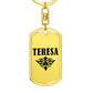 Teresa v01a - Luxury Dog Tag Keychain