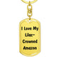Love My Lilac-Crowned Amazon - Luxury Dog Tag Keychain