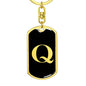 Initial Q v2a - Luxury Dog Tag Keychain
