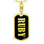 Ruby v02 - Luxury Dog Tag Keychain