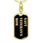 Navy Veteran's Mom v2 - Luxury Dog Tag Keychain