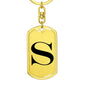 Initial S v1a - Luxury Dog Tag Keychain