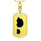 Mama Hedgehog With 1 Hoglet - Luxury Dog Tag Keychain