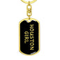 Houston Girl v5 - Luxury Dog Tag Keychain