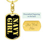 Navy Girl v2 - Luxury Dog Tag Keychain