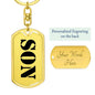 Son - Luxury Dog Tag Keychain