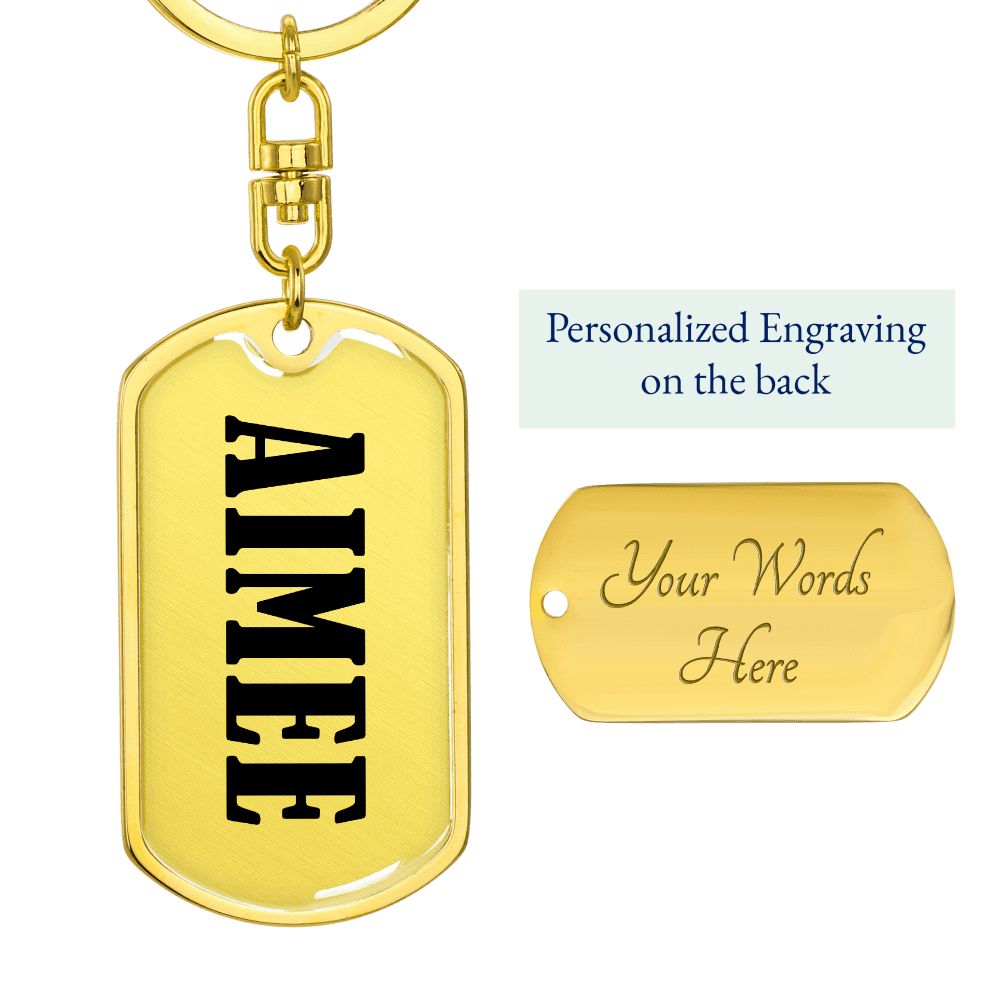 Aimee v01 - Luxury Dog Tag Keychain