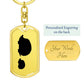 Mama Hedgehog With 1 Hoglet - Luxury Dog Tag Keychain