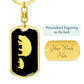 Mama Hippo With 1 Calf v2 - Luxury Dog Tag Keychain