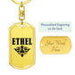 Ethel v01a - Luxury Dog Tag Keychain