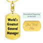 World's Greatest General Manager - Luxury Dog Tag Keychain