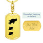 Mama Penguin With 2 Chicks - Luxury Dog Tag Keychain