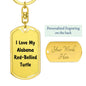 Love My Alabama Red-Bellied Turtle - Luxury Dog Tag Keychain