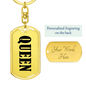 Queen v01 - Luxury Dog Tag Keychain