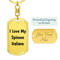Love My Spinone Italiano v4 - Luxury Dog Tag Keychain