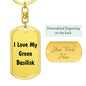 Love My Green Basilisk - Luxury Dog Tag Keychain