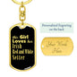 Irish Red and White Setter v2 - Luxury Dog Tag Keychain