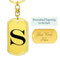 Initial S v1a - Luxury Dog Tag Keychain