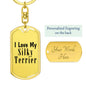 Love My Silky Terrier - Luxury Dog Tag Keychain