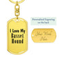 Love My Basset Hound - Luxury Dog Tag Keychain