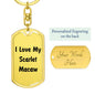 Love My Scarlet Macaw - Luxury Dog Tag Keychain
